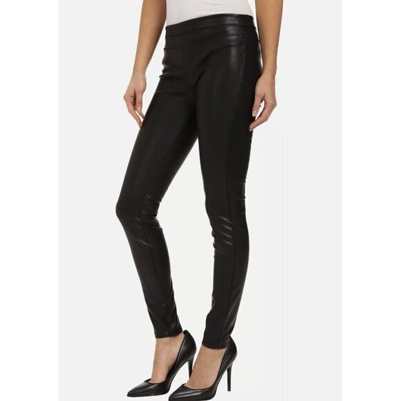 BLANK NYC Black Vegan Leather & Suede Leather Pants Leggings Women's 24 NWTS (k) - Picture 2 of 12